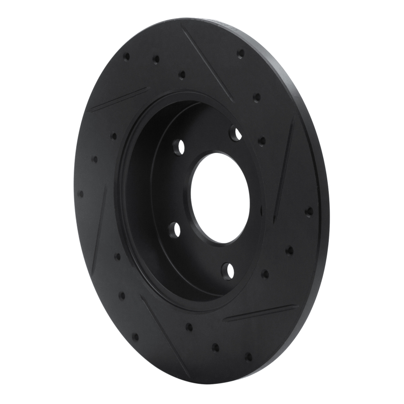 Buick LeSabre Brake Rotor (1) - Rear Left - R1 Concepts - Drilled & Slotted - Black - `92-`05